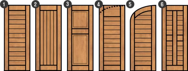 Différentes options de volets en bois par Volets Guignard.