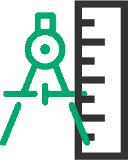 Logo représentant un compas et une règle, Volets Guignard.